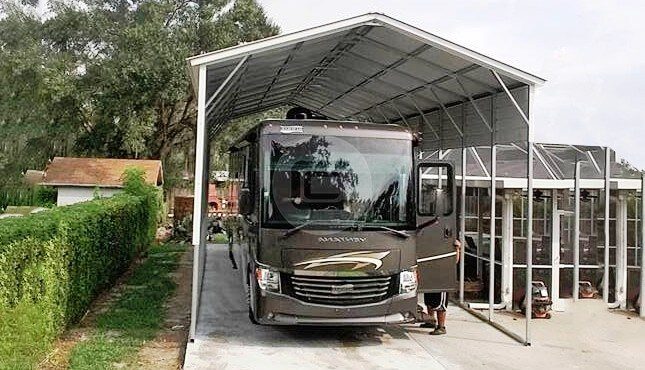 18x56 Vertical Roof RV Cover | 18x56 Metal RV Carport Prices